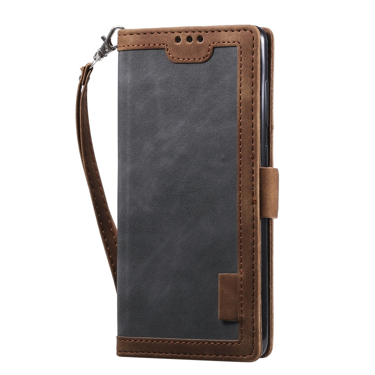 For Galaxy A41 Retro Splicing Horizontal Flip Leather Case with Card Slots & Holder & Wallet