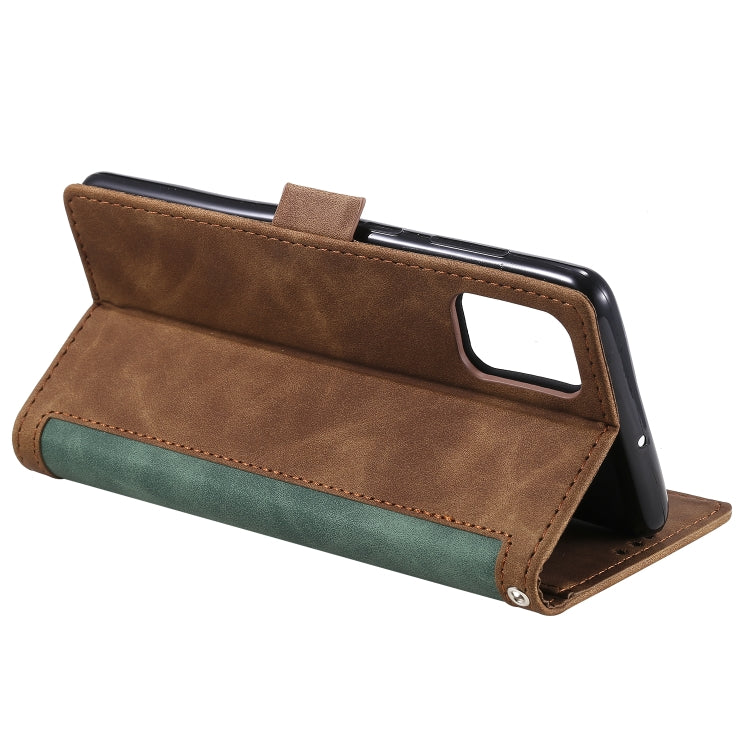 For Galaxy A41 Retro Splicing Horizontal Flip Leather Case with Card Slots & Holder & Wallet