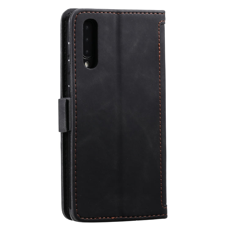 For Galaxy A50 Retro Splicing Horizontal Flip Leather Case with Card Slots & Holder & Wallet