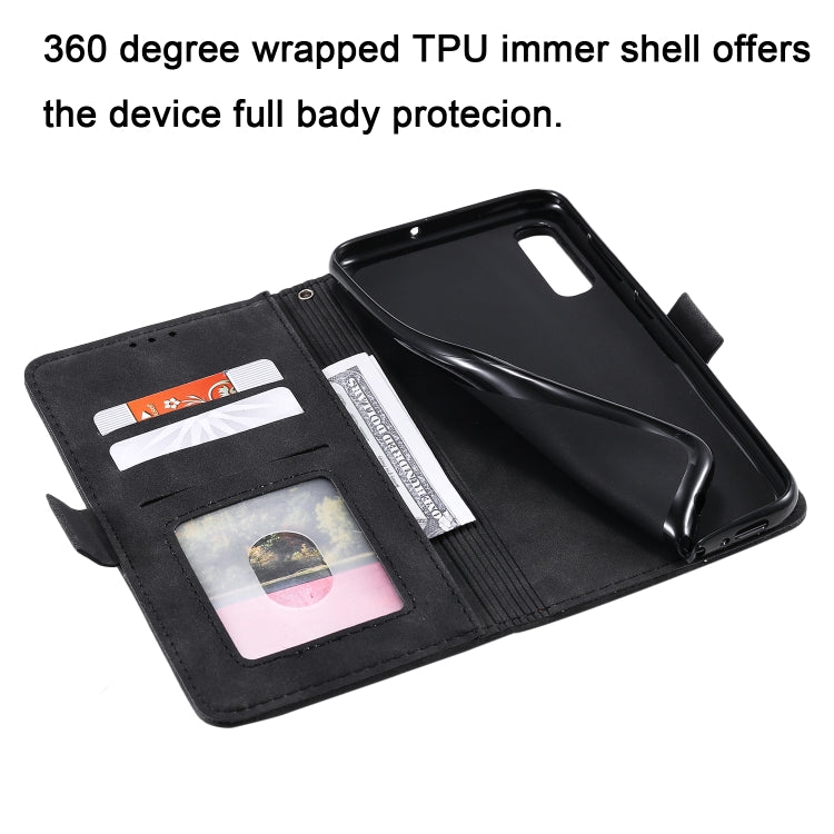 For Galaxy A50 Retro Splicing Horizontal Flip Leather Case with Card Slots & Holder & Wallet