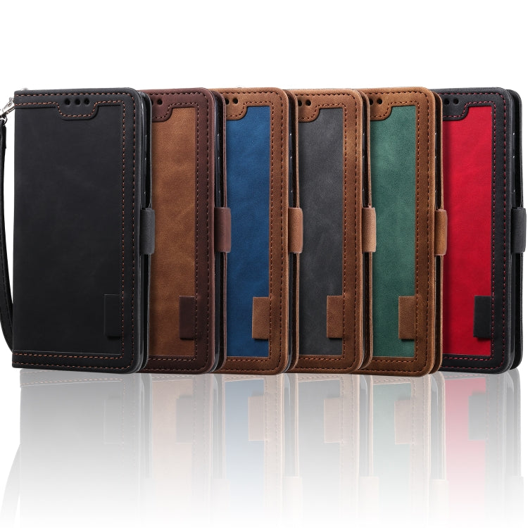 For Galaxy A50 Retro Splicing Horizontal Flip Leather Case with Card Slots & Holder & Wallet