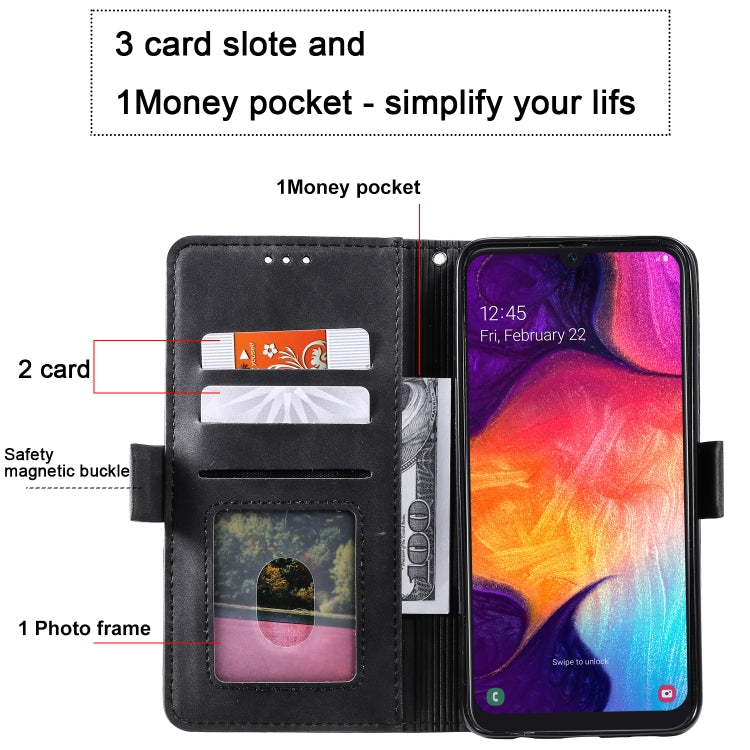For Galaxy A50 Retro Splicing Horizontal Flip Leather Case with Card Slots & Holder & Wallet