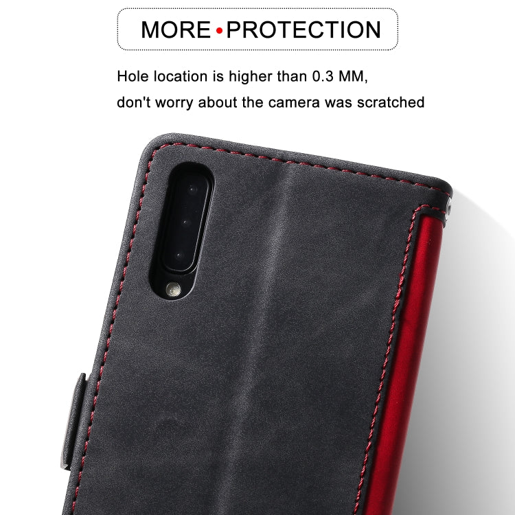 For Galaxy A50 Retro Splicing Horizontal Flip Leather Case with Card Slots & Holder & Wallet