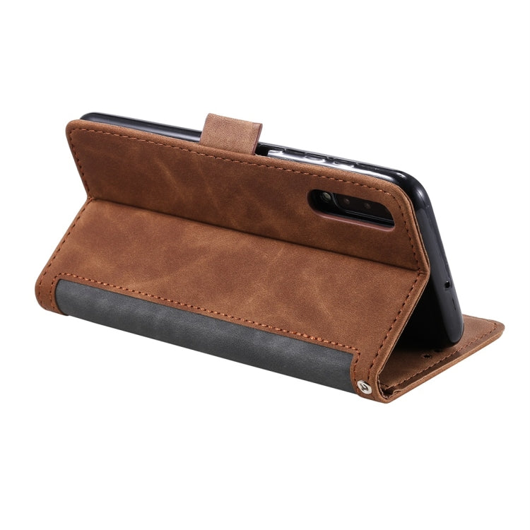 For Galaxy A70 Retro Splicing Horizontal Flip Leather Case with Card Slots & Holder & Wallet