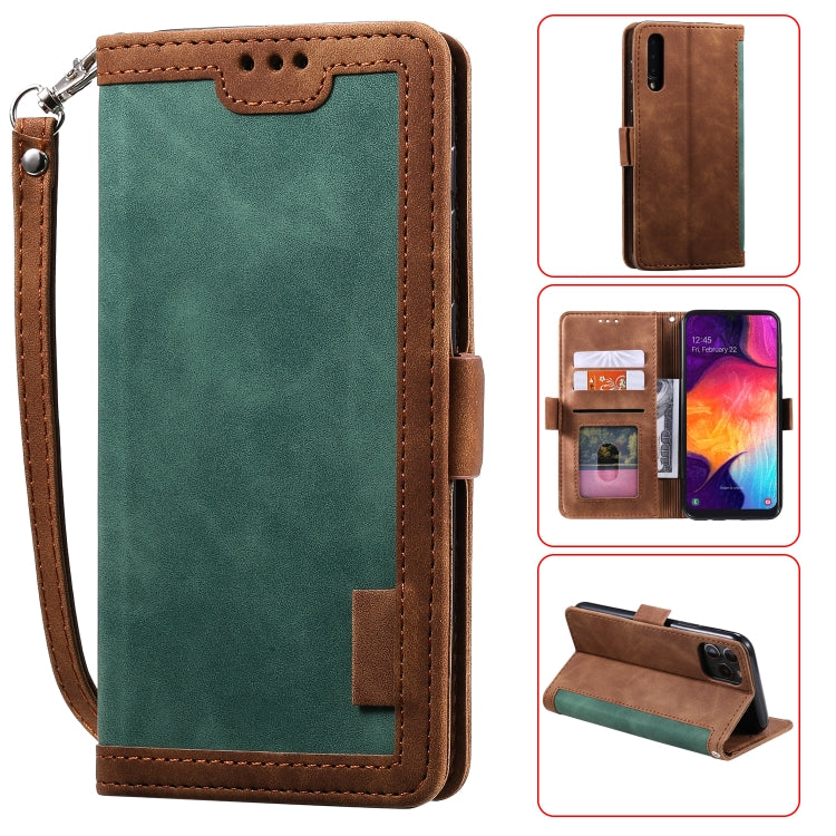 For Galaxy A70 Retro Splicing Horizontal Flip Leather Case with Card Slots & Holder & Wallet