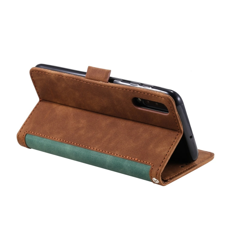 For Galaxy A70 Retro Splicing Horizontal Flip Leather Case with Card Slots & Holder & Wallet