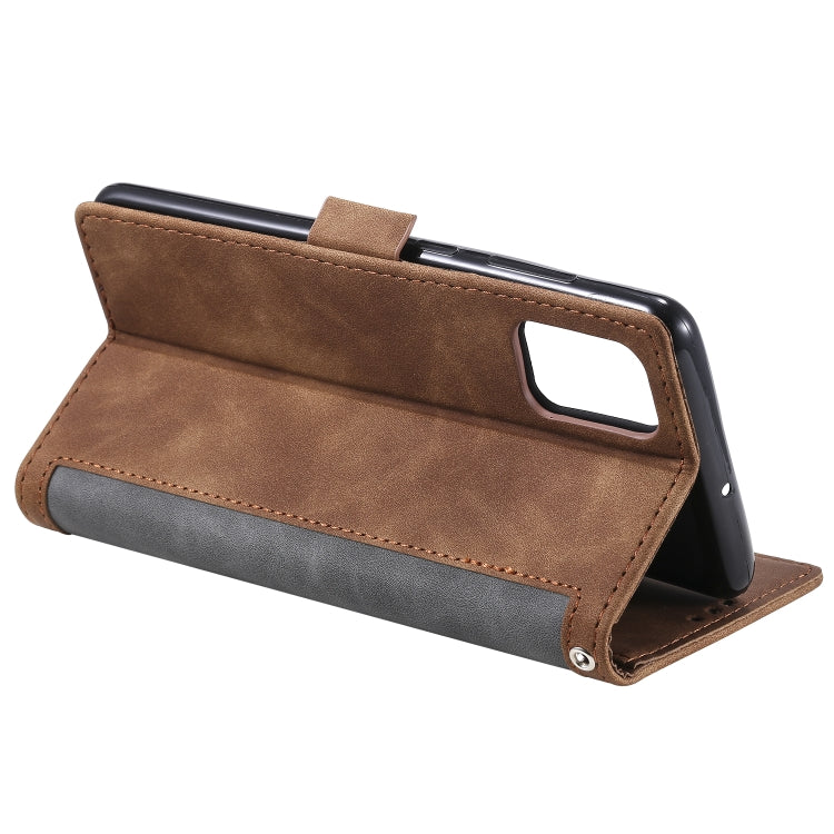 For Galaxy A81 / Note 10 Lite Retro Splicing Horizontal Flip Leather Case with Card Slots & Holder & Wallet