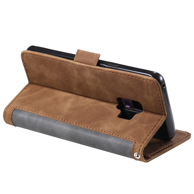 For Galaxy S9 Plus Retro Splicing Horizontal Flip Leather Case with Card Slots & Holder & Wallet