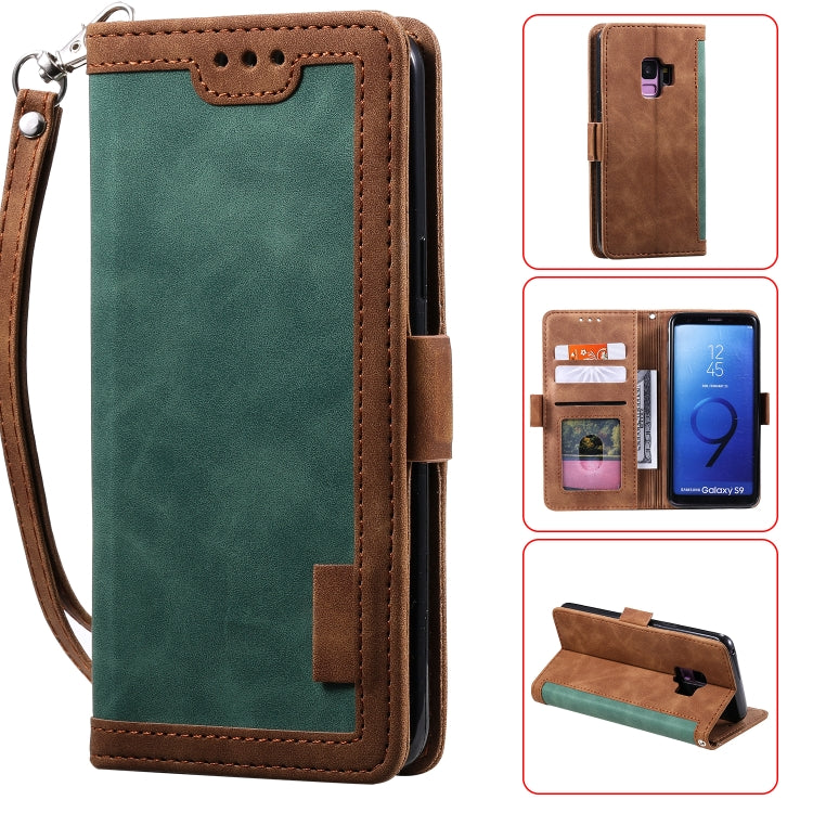 For Galaxy S9 Plus Retro Splicing Horizontal Flip Leather Case with Card Slots & Holder & Wallet