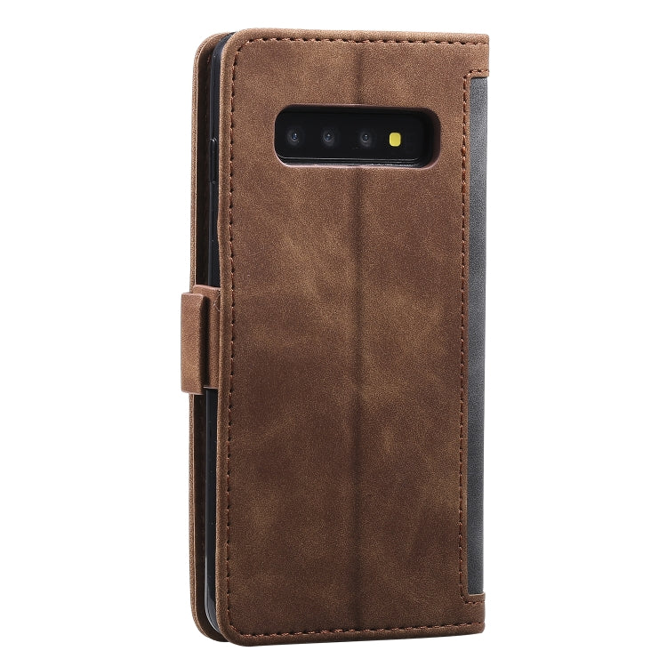 For Galaxy S10 Retro Splicing Horizontal Flip Leather Case with Card Slots & Holder & Wallet