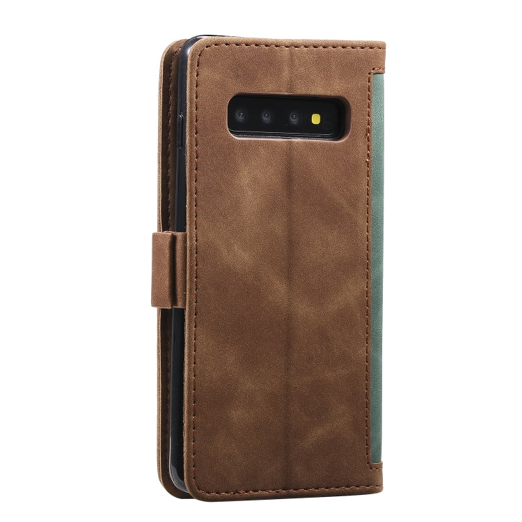 For Galaxy S10 Retro Splicing Horizontal Flip Leather Case with Card Slots & Holder & Wallet