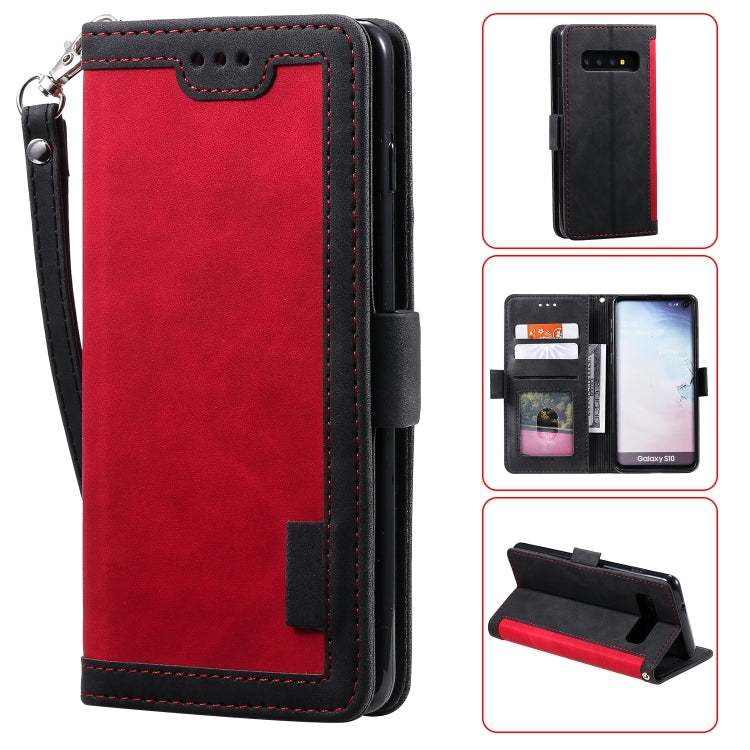 For Galaxy S10 Retro Splicing Horizontal Flip Leather Case with Card Slots & Holder & Wallet