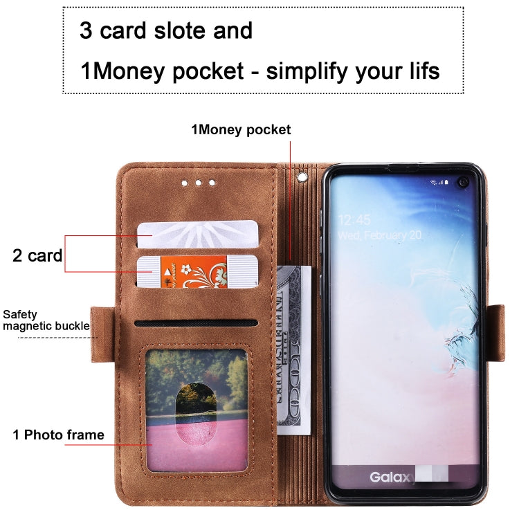 For Galaxy S10e Retro Splicing Horizontal Flip Leather Case with Card Slots & Holder & Wallet