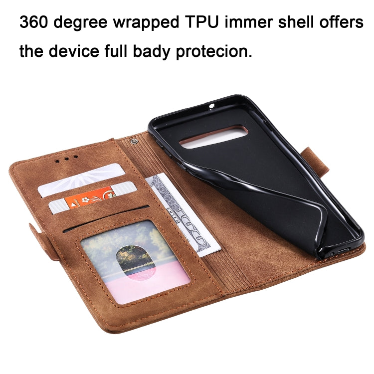 For Galaxy S10e Retro Splicing Horizontal Flip Leather Case with Card Slots & Holder & Wallet