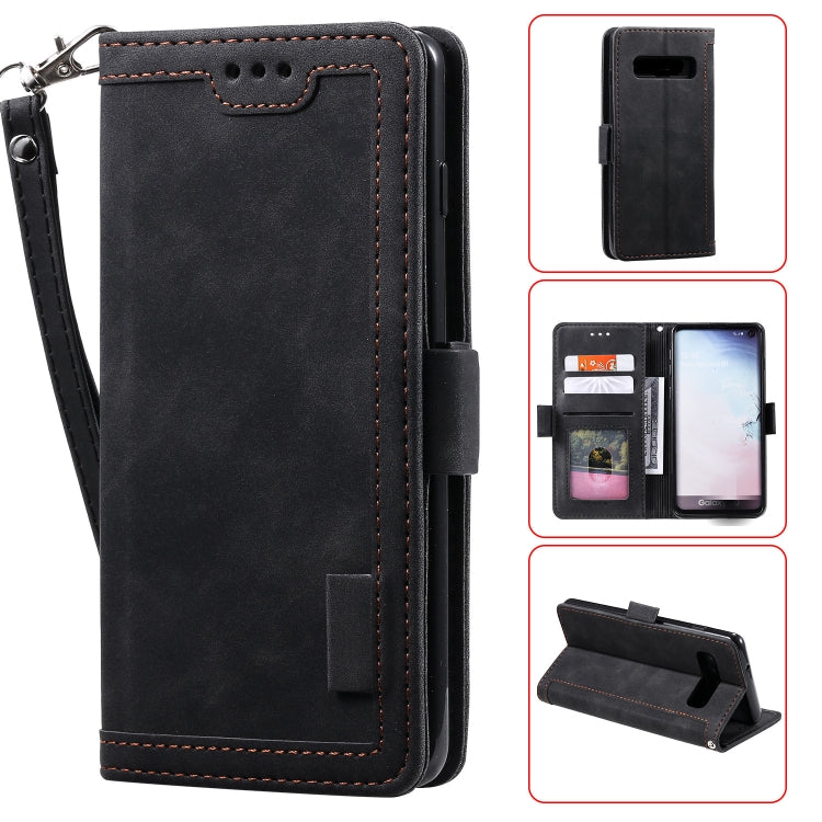 For Galaxy S10 Plus Retro Splicing Horizontal Flip Leather Case with Card Slots & Holder & Wallet