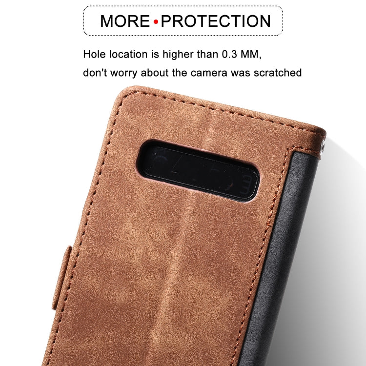 For Galaxy S10 Plus Retro Splicing Horizontal Flip Leather Case with Card Slots & Holder & Wallet