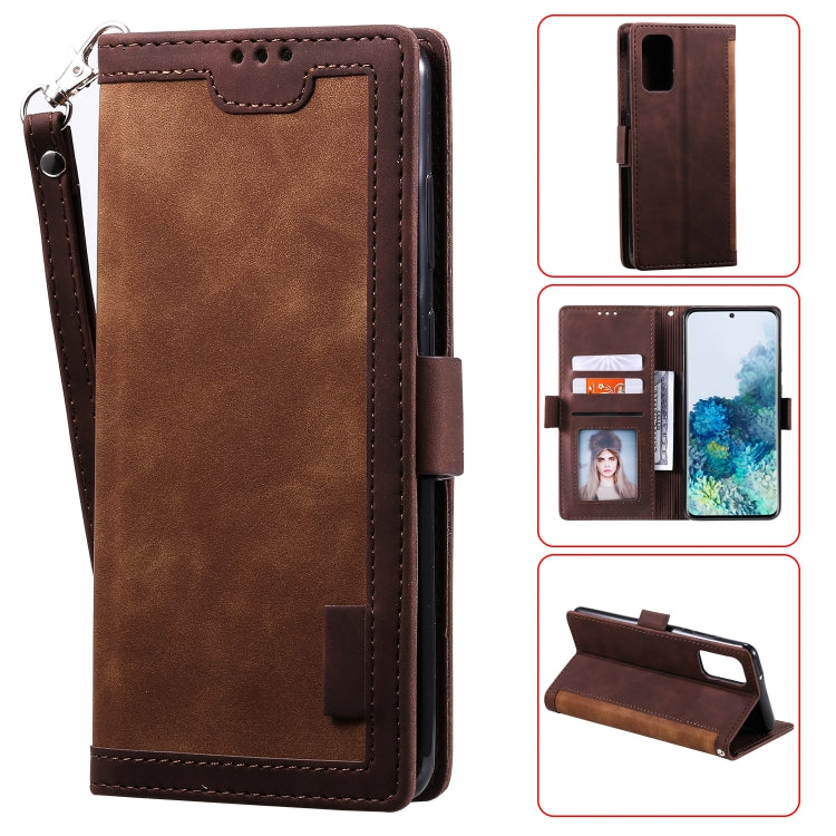 For Galaxy S20 Plus Retro Splicing Horizontal Flip Leather Case with Card Slots & Holder & Wallet