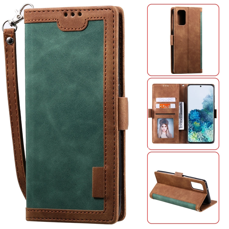 For Galaxy S20 Plus Retro Splicing Horizontal Flip Leather Case with Card Slots & Holder & Wallet