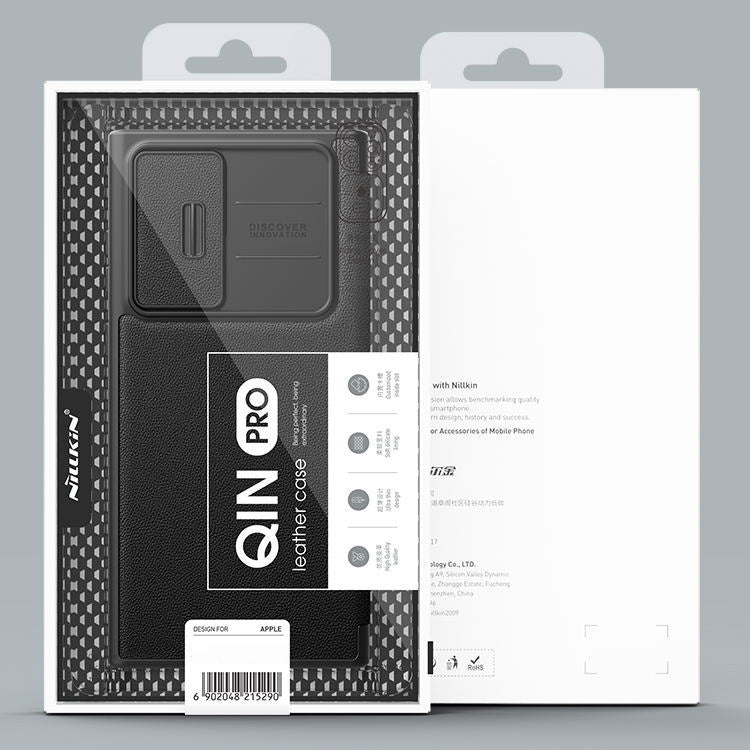 For Samsung Galaxy S23 5G NILLKIN QIN Series Pro Sliding Camera Cover Design Leather Phone Case