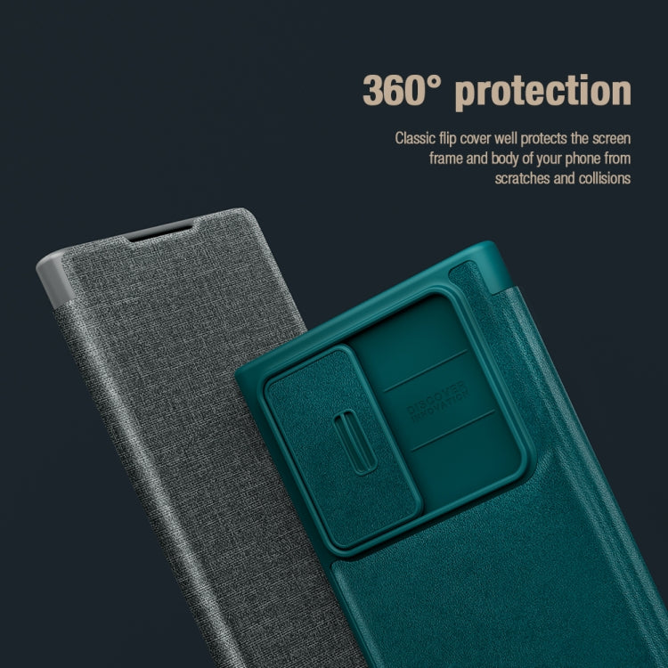 For Samsung Galaxy S23 Ultra 5G NILLKIN QIN Series Pro Sliding Camera Cover Design Leather Phone Case