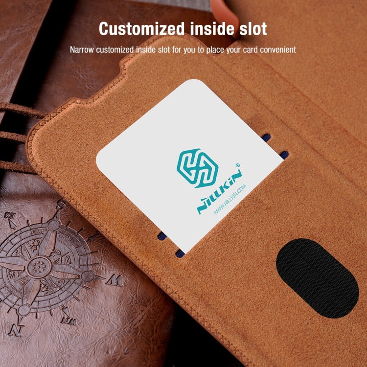 For Samsung Galaxy A54 5G NILLKIN QIN Series Pro Sliding Camera Cover Design Leather Phone Case