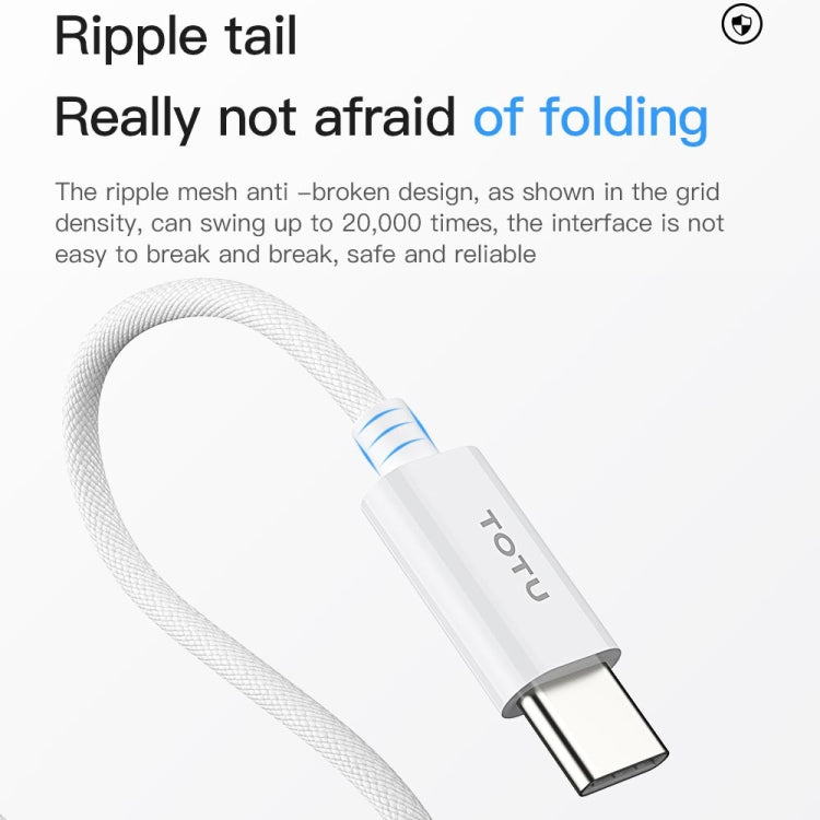 TOTUDESIGN CACW-073 USB-C / Type-C Watch Braided Wire Magnetic Charger(White)