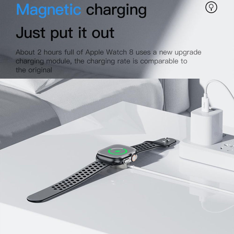 TOTUDESIGN CACW-074 2 in 1 USB-C / Type-C + 8 Pin Watch Braided Wire Magnetic Charger(White)