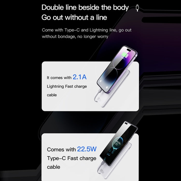 TOTUDESIGN Two-cable Fast Charging Power Bank, Capacity:10000mAh