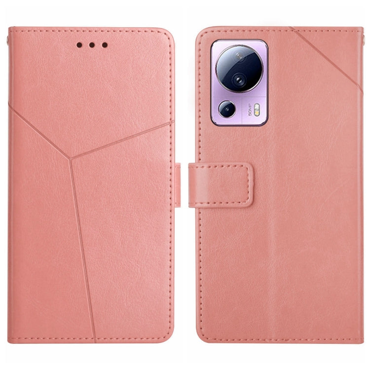 For Xiaomi 13 Lite HT01 Y-shaped Pattern Flip Leather Phone Case