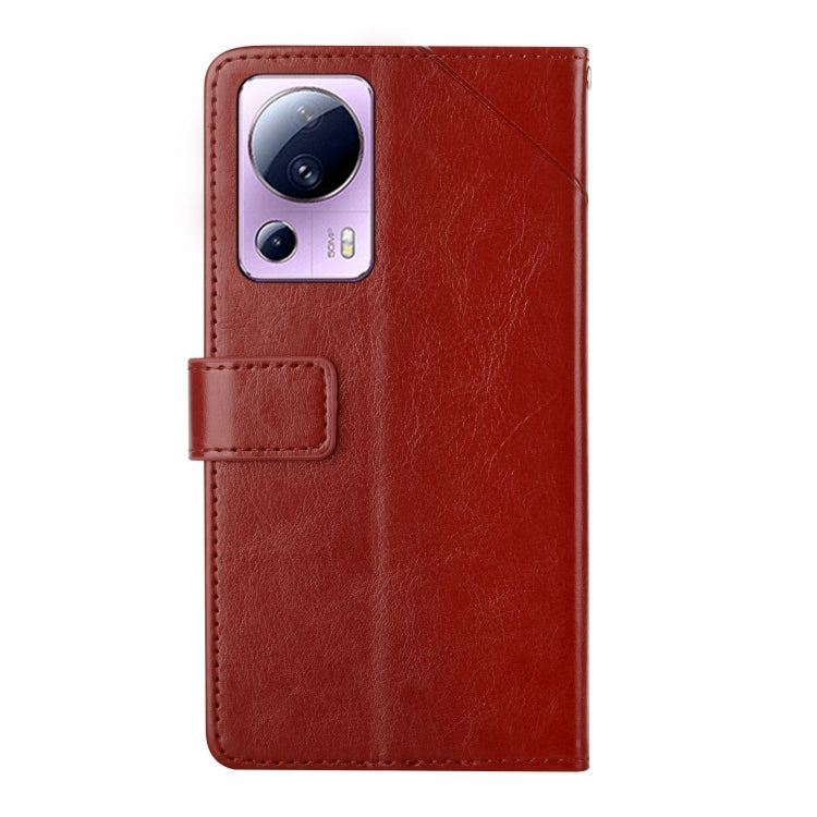 For Xiaomi 13 Lite HT01 Y-shaped Pattern Flip Leather Phone Case