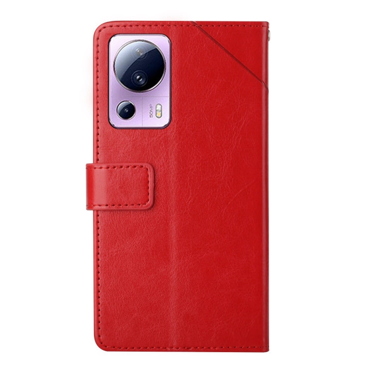 For Xiaomi 13 Lite HT01 Y-shaped Pattern Flip Leather Phone Case