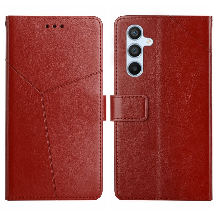 For Samsung Galaxy A24 4G HT01 Y-shaped Pattern Flip Leather Phone Case