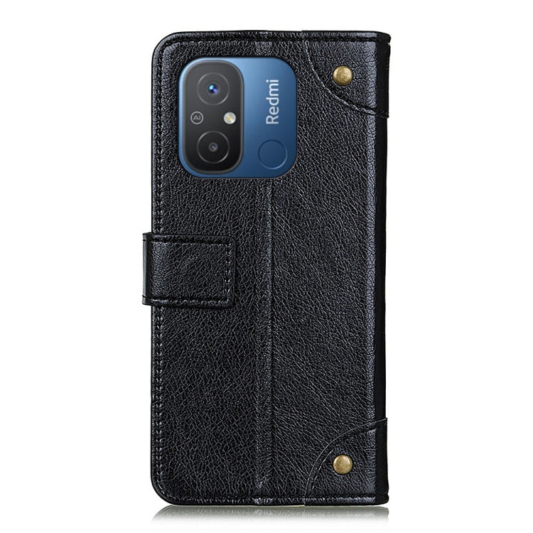 For Xiaomi Redmi 11A / 12C Copper Buckle Nappa Texture Flip Leather Phone Case