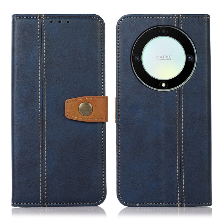 For Honor X9a 4G Stitching Thread Calf Texture Leather Phone Case