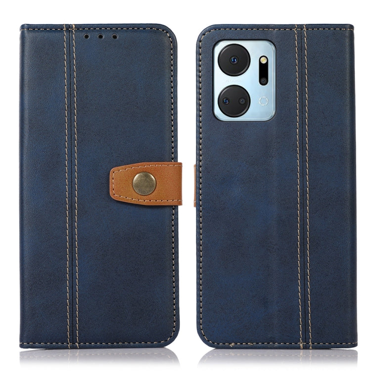For Honor X7a 4G Stitching Thread Calf Texture Leather Phone Case