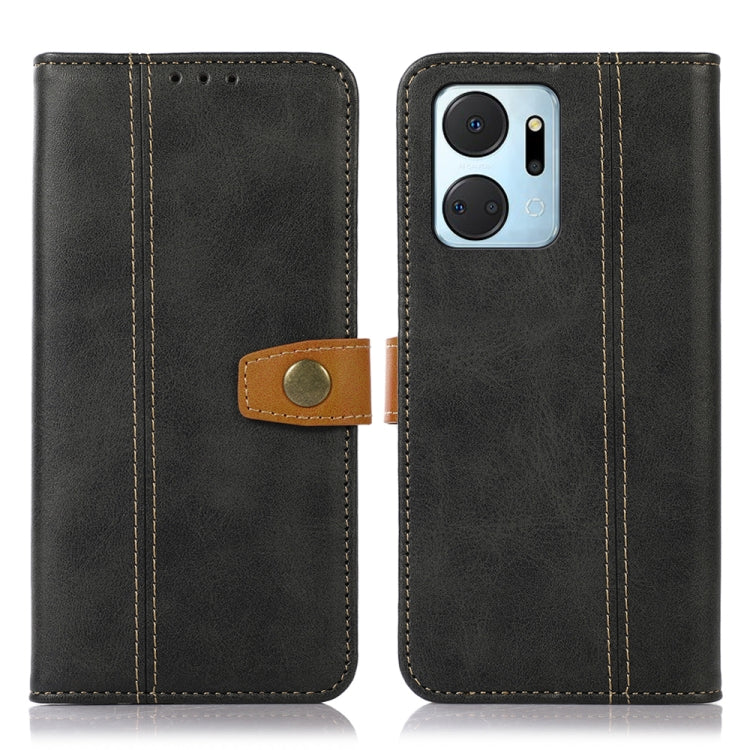 For Honor X7a 4G Stitching Thread Calf Texture Leather Phone Case