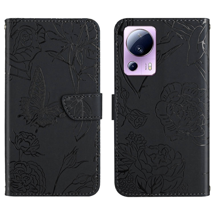 For Xiaomi 13 Lite HT03 Skin Feel Butterfly Embossed Flip Leather Phone Case