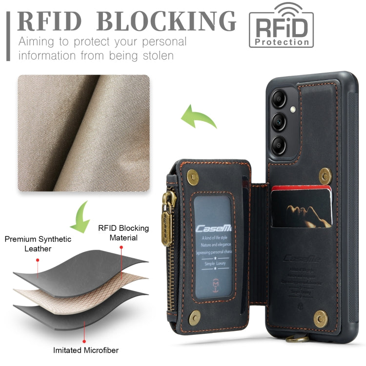 For Samsung Galaxy A14 5G CaseMe C20 Multifunctional RFID Leather Phone Case