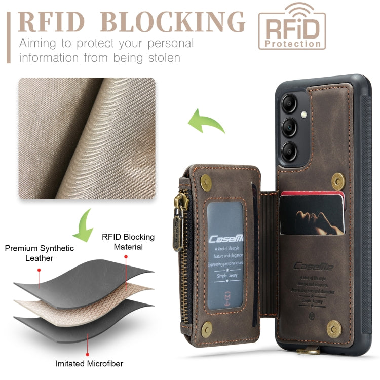 For Samsung Galaxy A14 5G CaseMe C20 Multifunctional RFID Leather Phone Case
