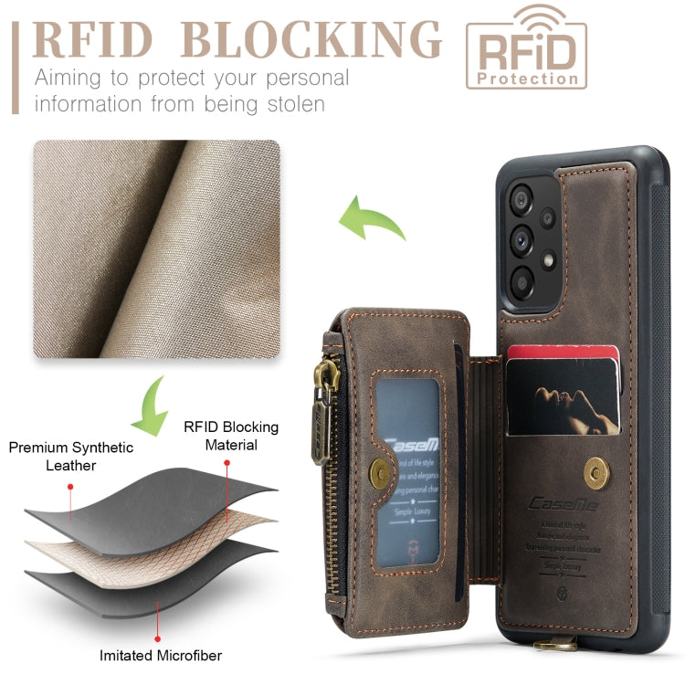 For Samsung Galaxy A33 CaseMe C20 Multifunctional RFID Leather Phone Case
