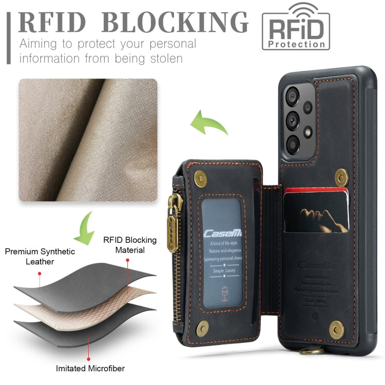 For Samsung Galaxy A73 CaseMe C20 Multifunctional RFID Leather Phone Case