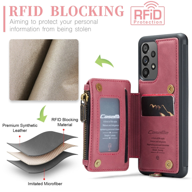For Samsung Galaxy A73 CaseMe C20 Multifunctional RFID Leather Phone Case
