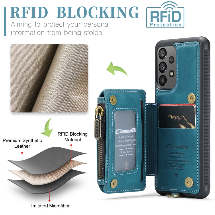 For Samsung Galaxy A73 CaseMe C20 Multifunctional RFID Leather Phone Case
