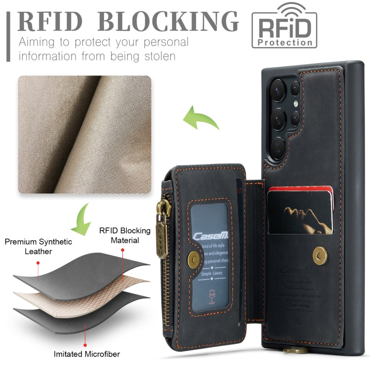 For Samsung Galaxy S23 Ultra 5G CaseMe C20 Multifunctional RFID Leather Phone Case