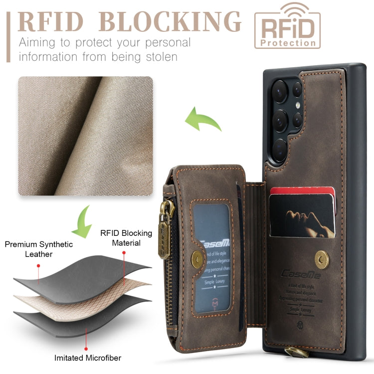 For Samsung Galaxy S23 Ultra 5G CaseMe C20 Multifunctional RFID Leather Phone Case