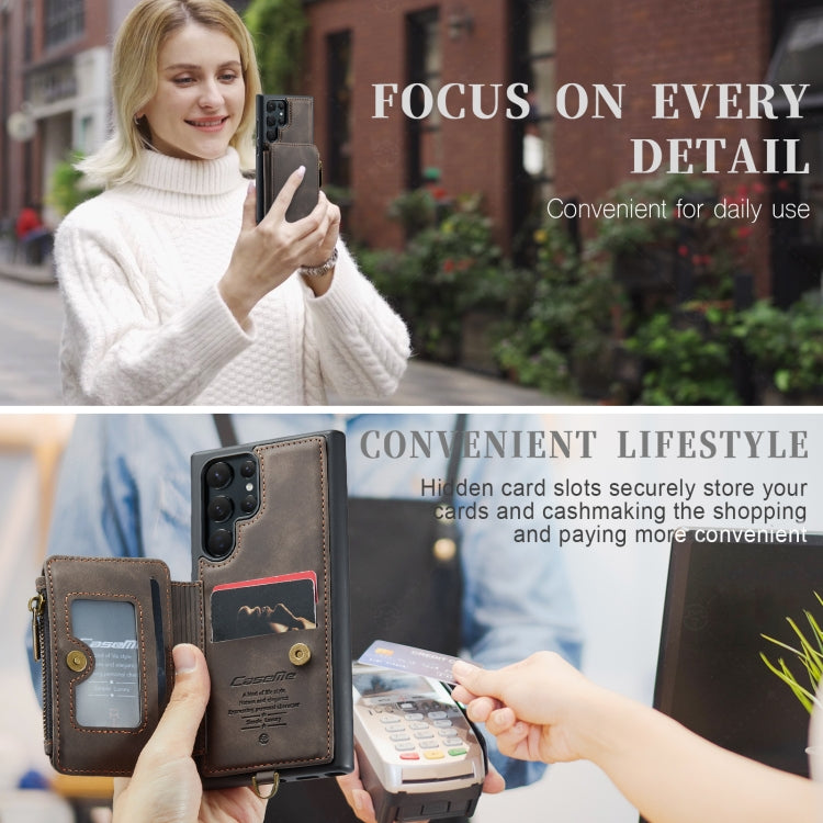 For Samsung Galaxy S23 Ultra 5G CaseMe C20 Multifunctional RFID Leather Phone Case