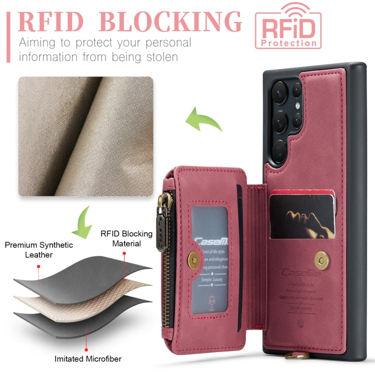 For Samsung Galaxy S23 Ultra 5G CaseMe C20 Multifunctional RFID Leather Phone Case