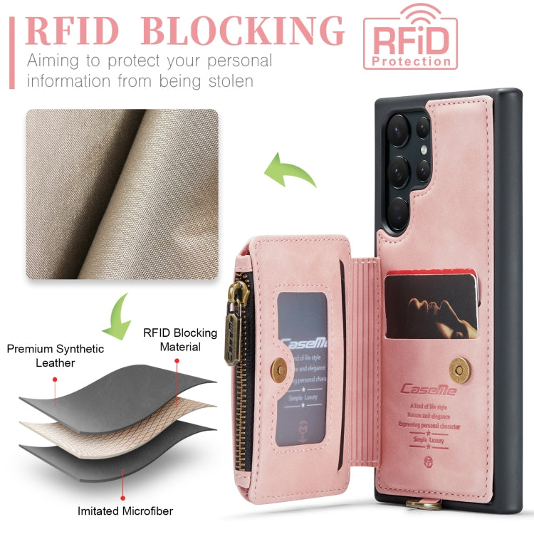 For Samsung Galaxy S23 Ultra 5G CaseMe C20 Multifunctional RFID Leather Phone Case