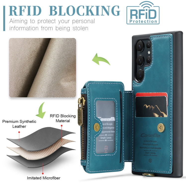 For Samsung Galaxy S23 Ultra 5G CaseMe C20 Multifunctional RFID Leather Phone Case