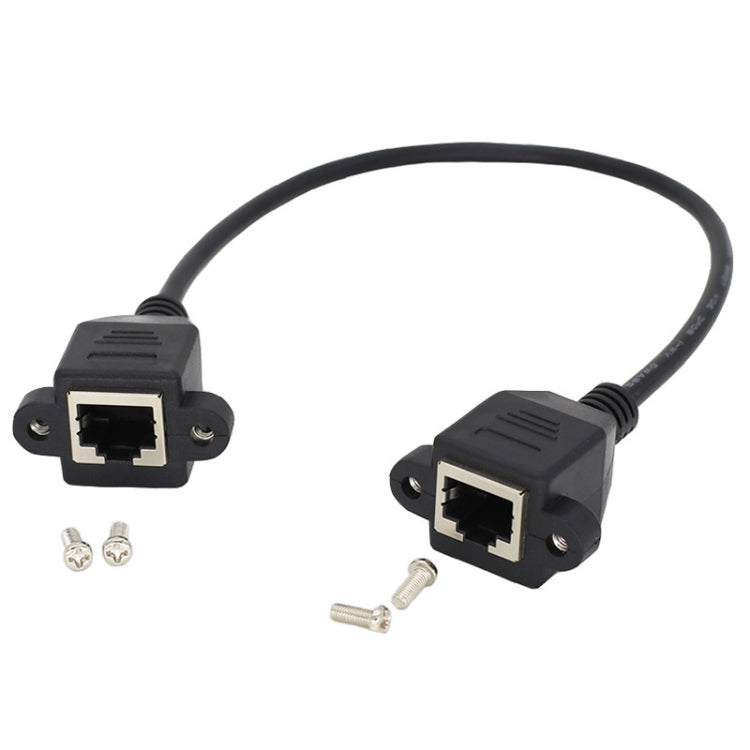 RJ45 Female to Female LAN Extension Cable with Screw Lock, Length:2m
